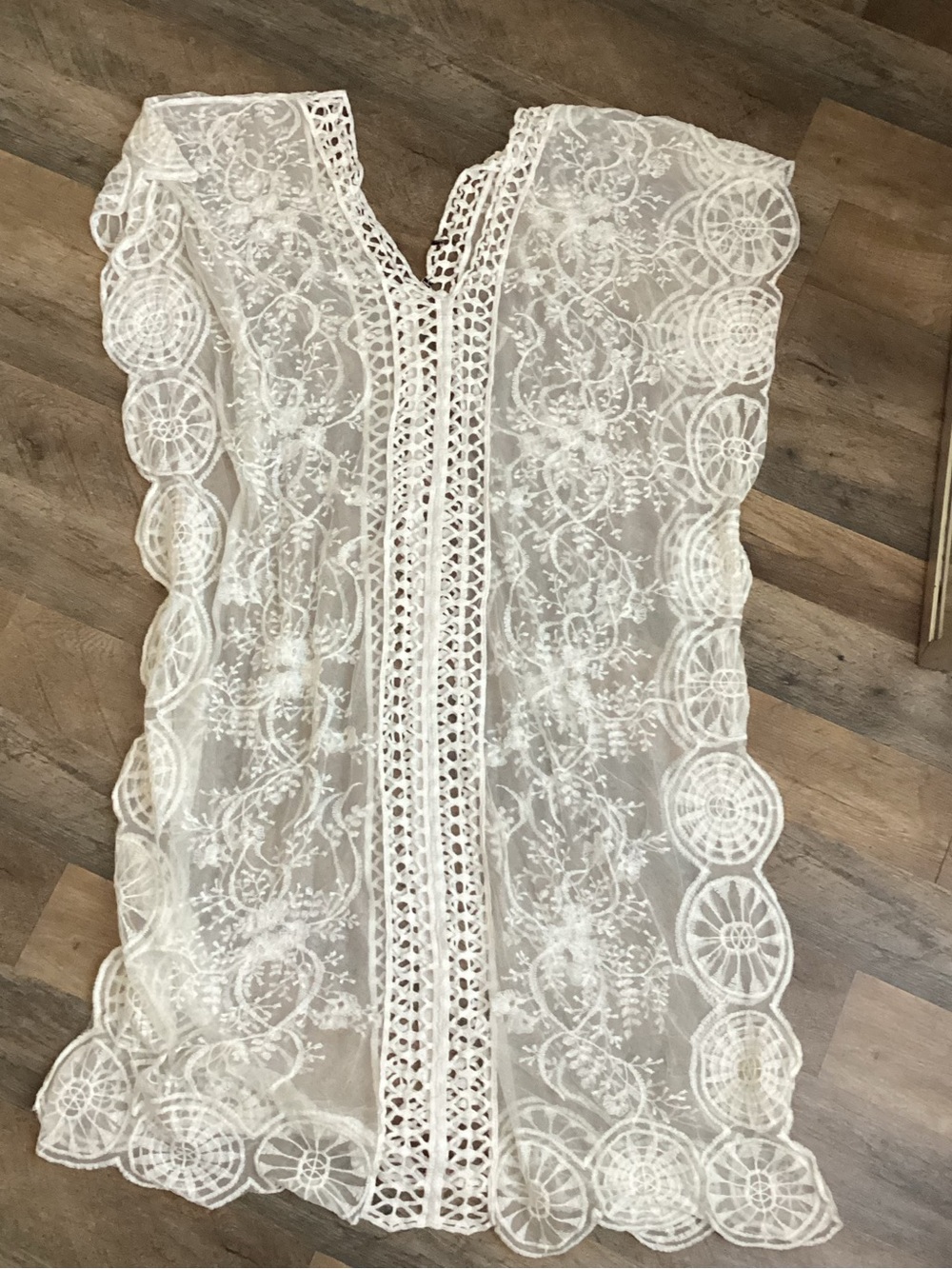 White Embroidered Lace Cover-Up